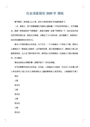 社会调查报告300字