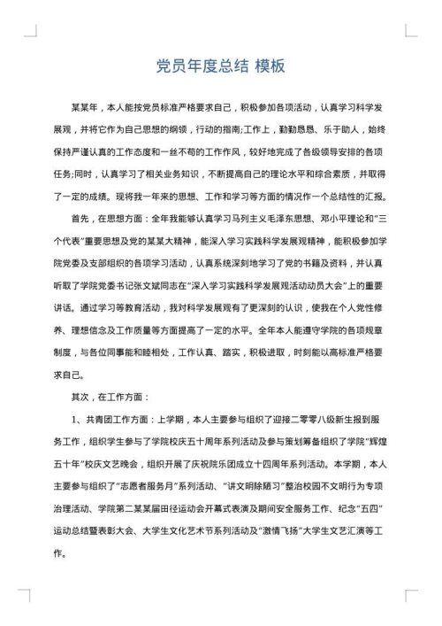 党员年度总结