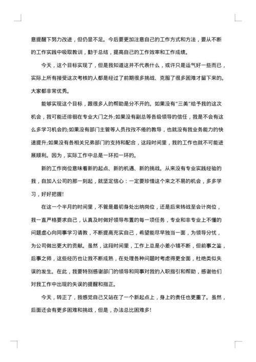 2025年会计试用期工作个人总结