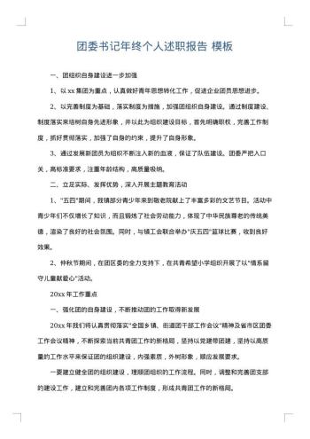 团委书记年终个人述职报告