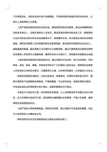 消防安全调查报告
