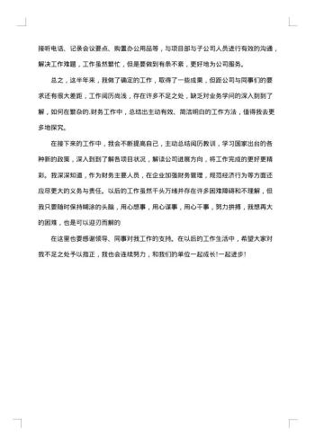 财务个人工作总结简短20xx年