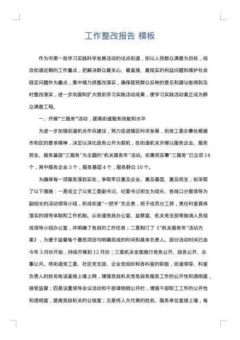 工作整改报告