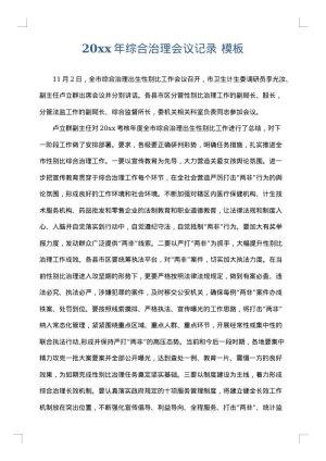 2025年综合治理会议记录