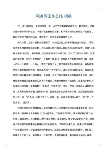 税务局工作总结