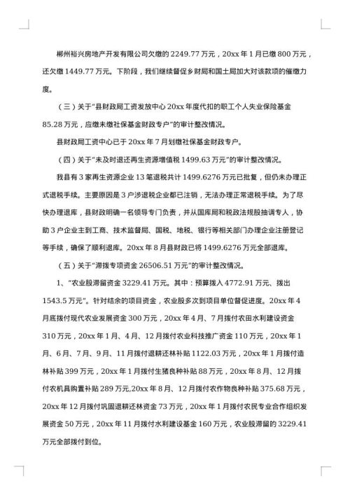 审计整改报告