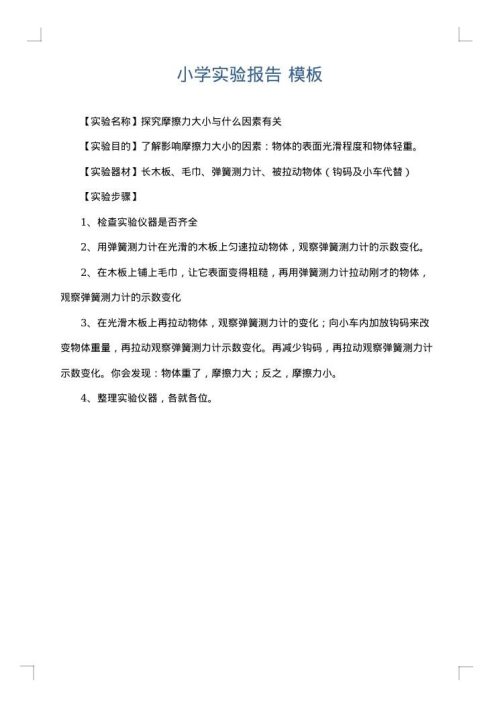 小学实验报告