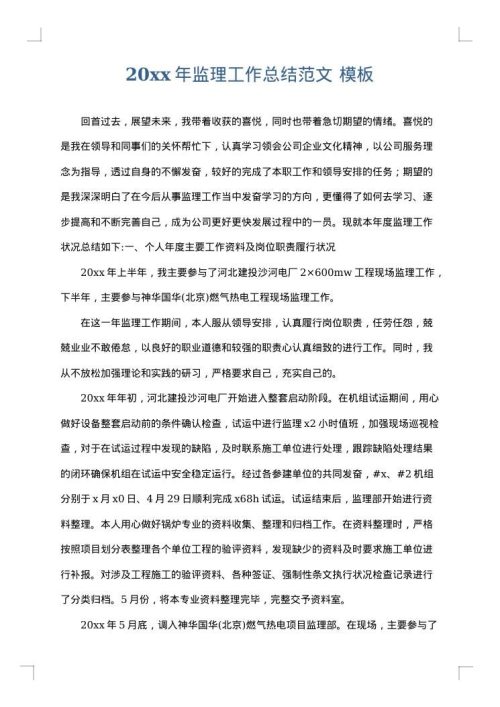 2025年监理工作总结范文