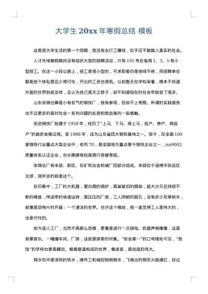 大学生2025年寒假总结