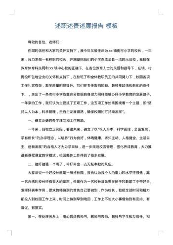 述职述责述廉报告