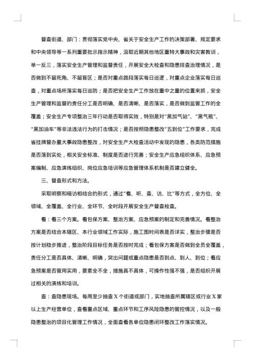 春节期间督查工作方案