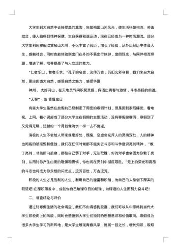 社会调查报告模板