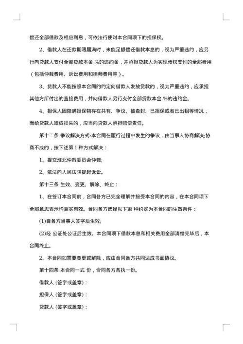 关于担保人的借款合同