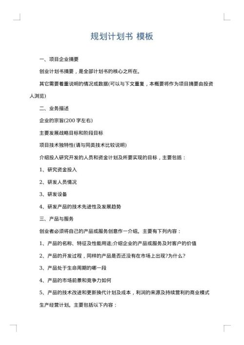 规划计划书