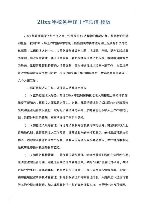 2025年税务年终工作总结