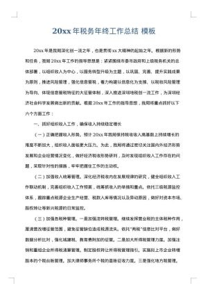 2025年税务年终工作总结