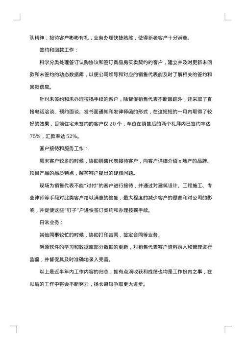 工作总结销售
