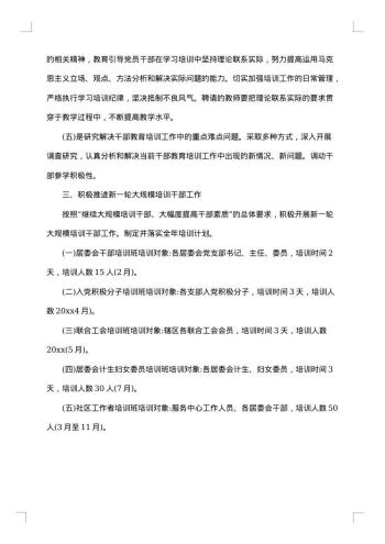 20xx年社区工作者培训策划方案