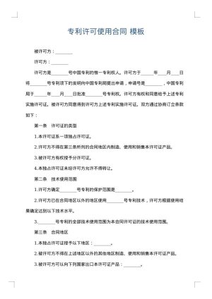 专利许可使用合同