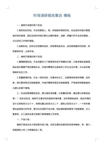 市场调研报告集合