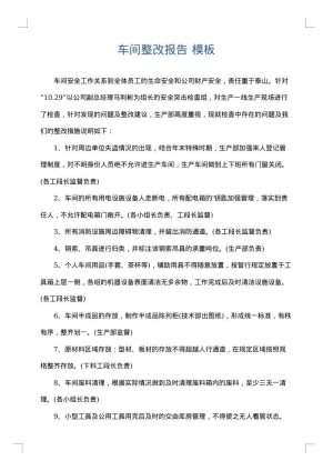 车间整改报告