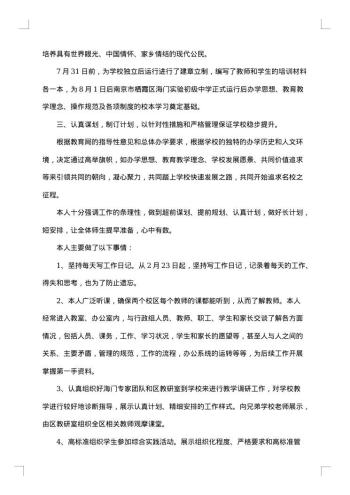 中学校长个人年度工作总结