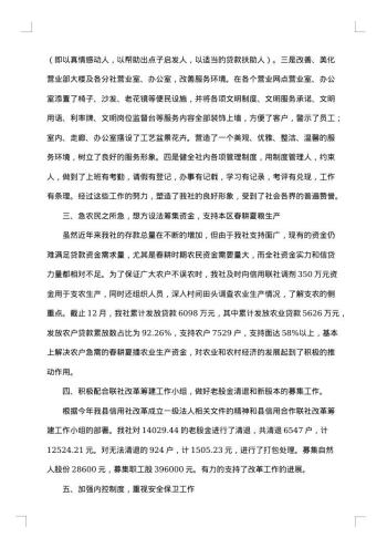 农村信用社个人年度工作总结范文