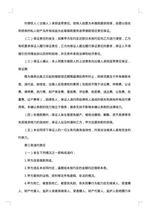 关于担保人的借款合同