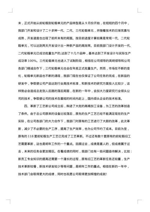 技术主管工作总结