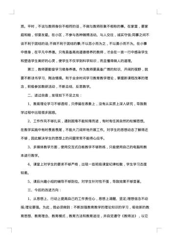 个人师德自查报告