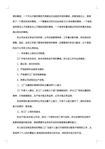 见习报告范文