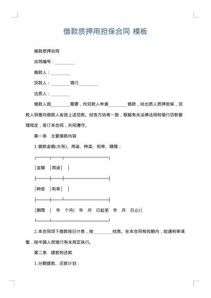 借款质押用担保合同