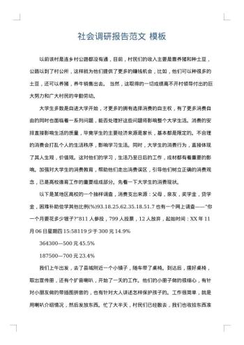 社会调研报告范文