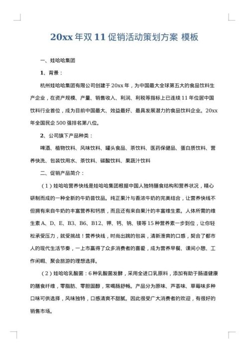 2025年双11促销活动策划方案