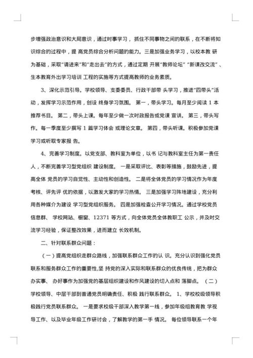 2025年学校基层组织建设年整改方案