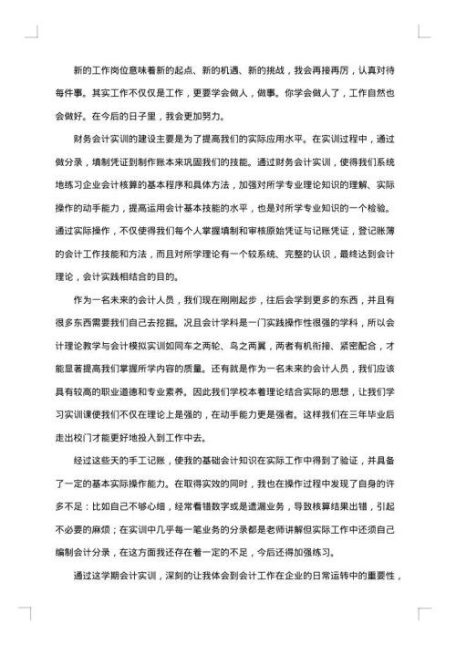 实习会计个人总结