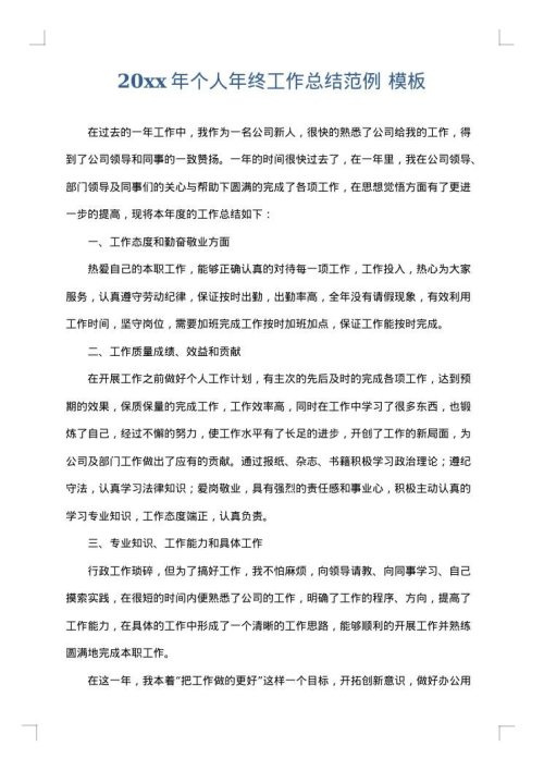 2025年个人年终工作总结范例