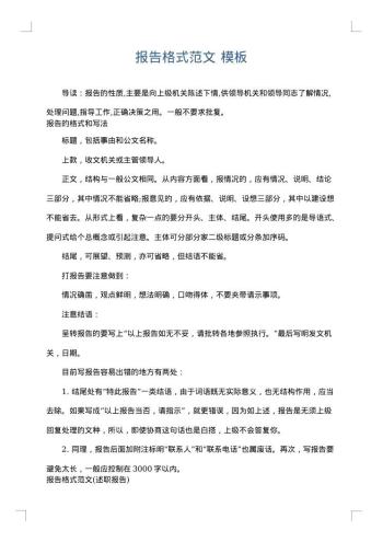 报告格式范文