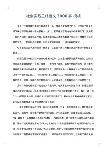 社会实践总结范文3000字
