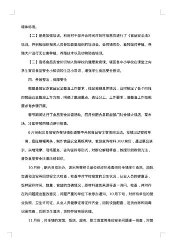 20xx年乡镇食品安全工作总结范文