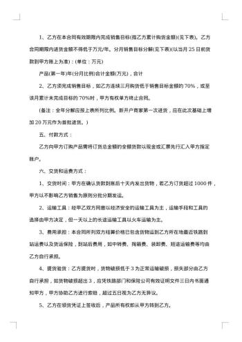 品牌白酒销售协议书