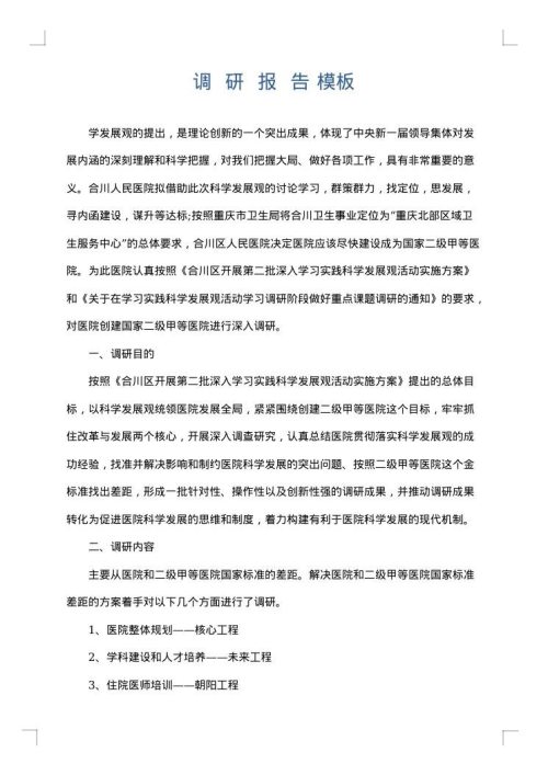 调  研  报  告