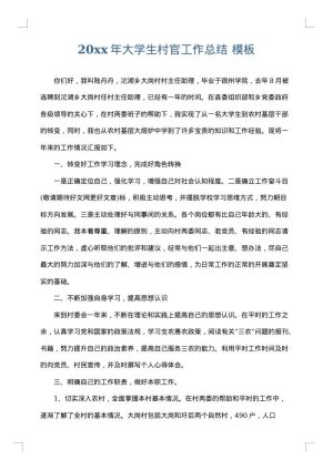 2025年大学生村官工作总结