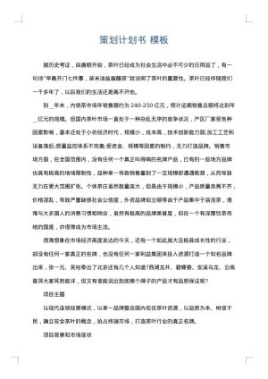 策划计划书