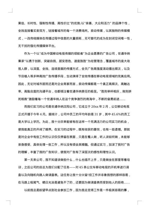 2025年广告公司实习总结范文