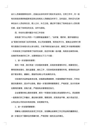 财务工作总结报告