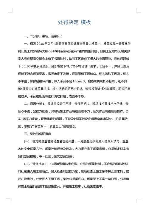 处罚决定