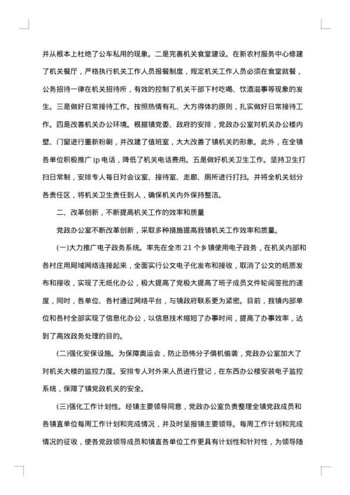 党政办工作总结