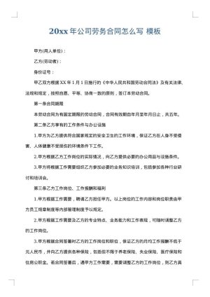 2025年公司劳务合同怎么写