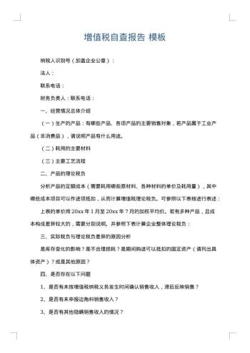 增值税自查报告